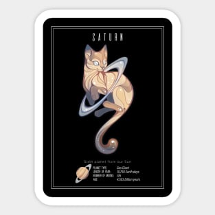 Saturn Cat Planet Sticker